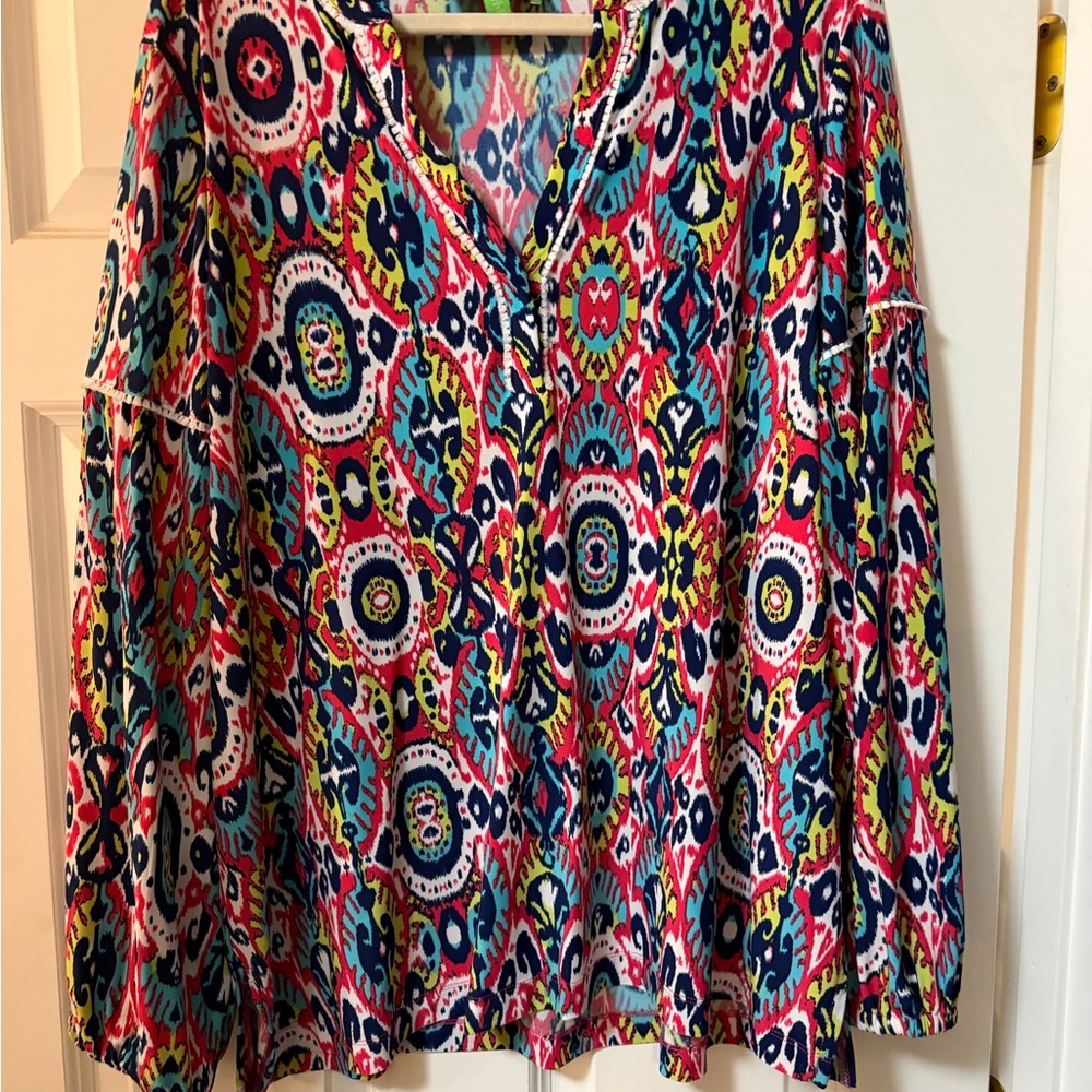 Pappagallo Multicolor Patterned Blouse size XL